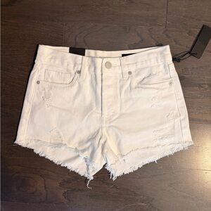 Blank NYC White Distressed Jean Shorts